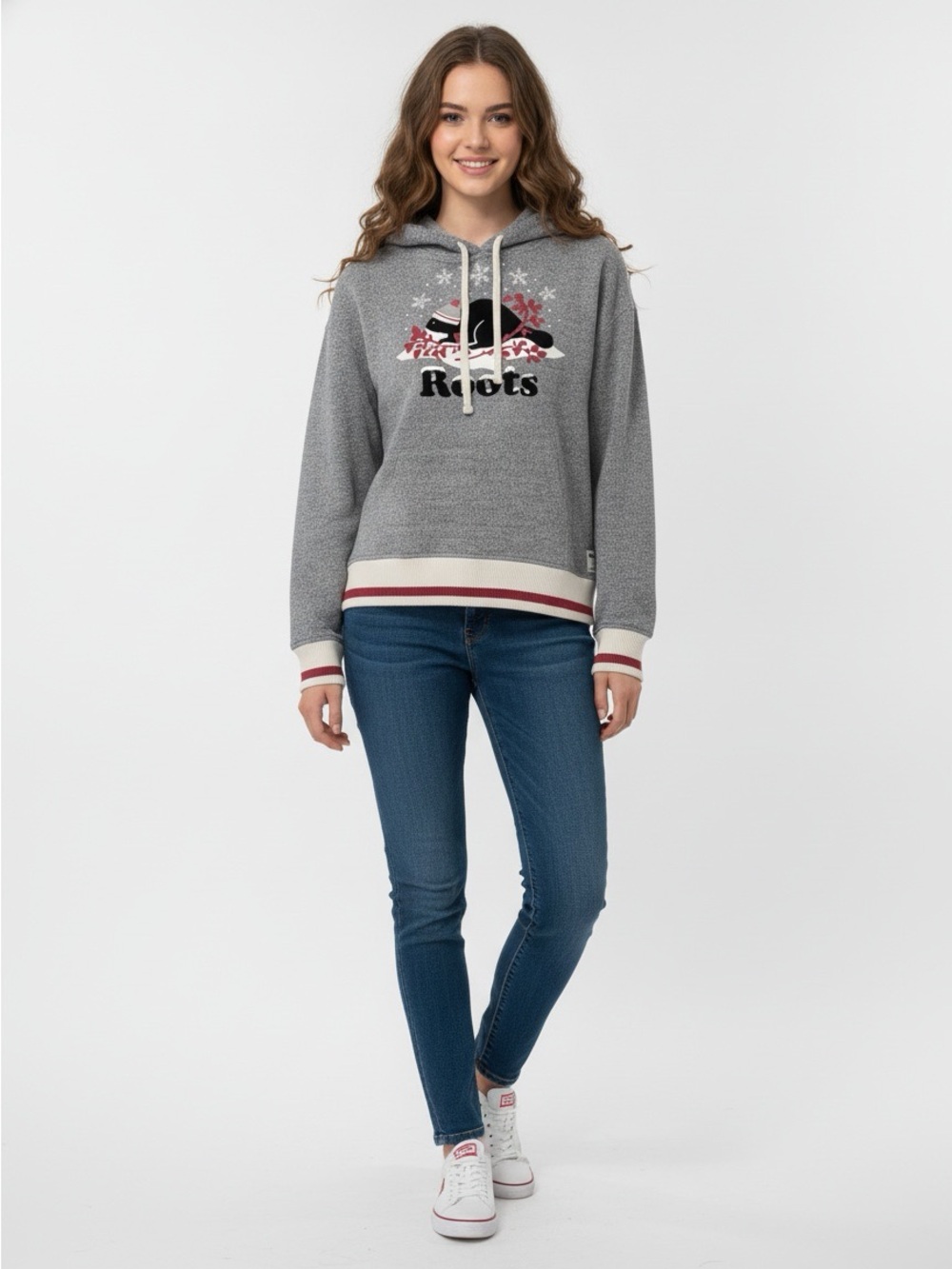 Roots Kids Grey Winter Fleece Hoodie – XXL 13–14Y